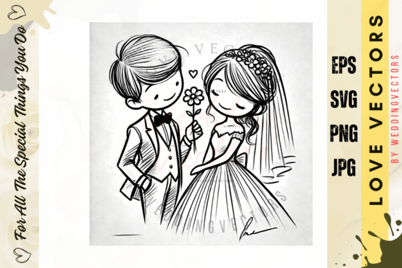 Elegant Couple-Themed Illustration - C461: A Design Asset