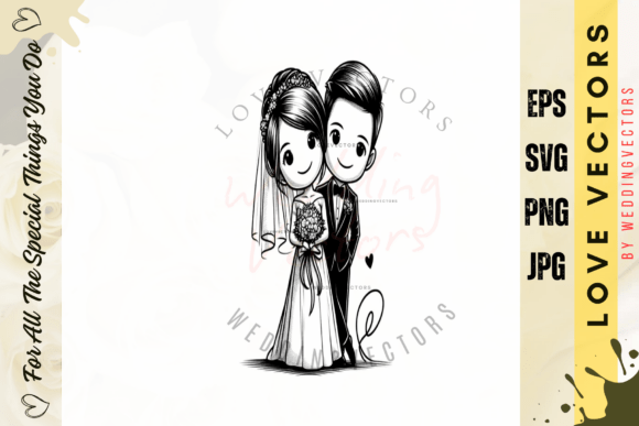 Elegant Wedding Couple and Love Vectors for Design