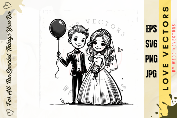 Elegant Wedding Couple and Love Vectors for Designers