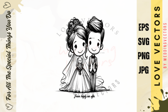 Elegant Wedding Couple and Love Vectors for Designers