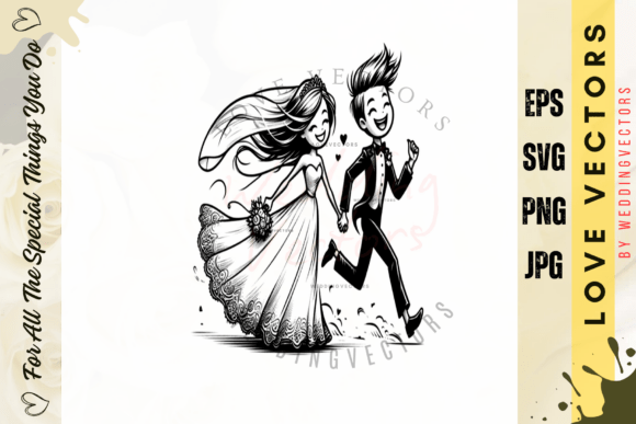 Elegant Wedding Couple & Love Vectors: C4598 Design Guide