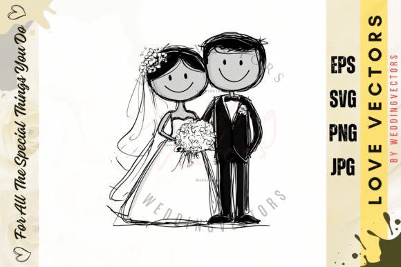 Elegant Wedding Couple & Love Vectors: Design Asset Guide