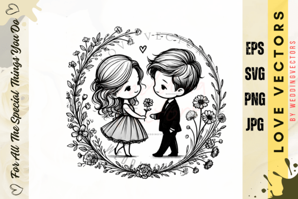 Elevate Romantic Design with Wedding Couple & Love Vectors