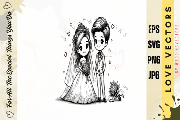 Elevate Wedding Designs with C4759 Love Vectors