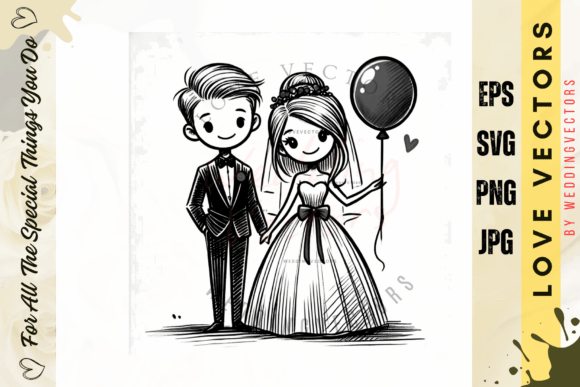 Elevate Your Designs with Wedding Couple and Love Vectors - C4731