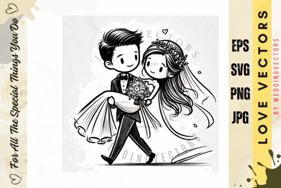 Elevate Your Designs with Wedding Couple and Love Vectors - C4599