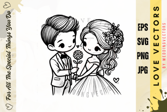 Elevate Your Designs with Wedding Couple and Love Vectors - C459