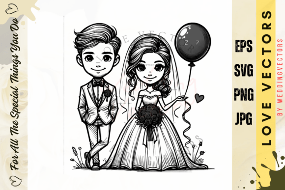 Elevate Your Designs with Wedding Couple and Love Vectors - C4572