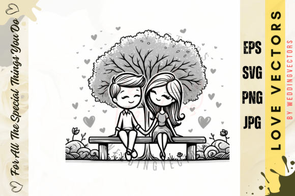 Modern Wedding Branding Illustration: C468 Vectors