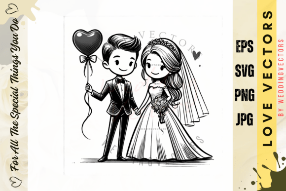 Wedding Couple and Love Vectors - C4281: A Design Asset
