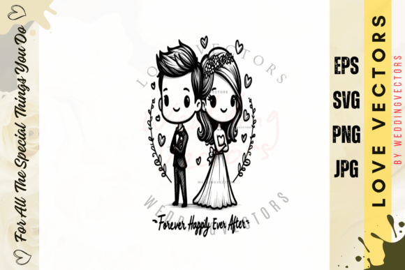 Wedding Couple and Love Vectors - C4357: Elevating Romance in Design