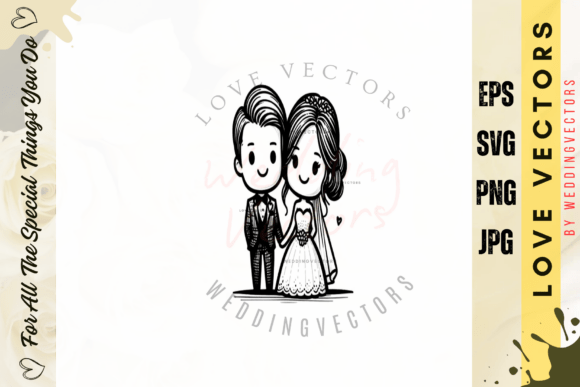 Wedding Couple and Love Vectors - C4358: Luxury Design Assets