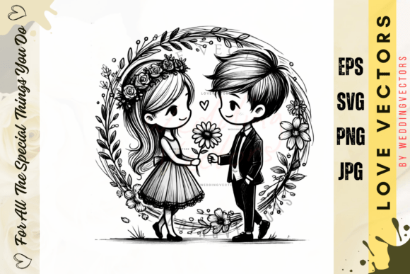 Wedding Couple and Love Vectors - C4367: A Design Asset for Visual Storytelling