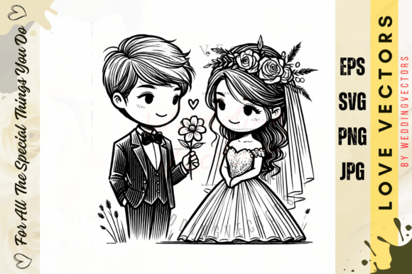 Wedding Couple and Love Vectors - C451