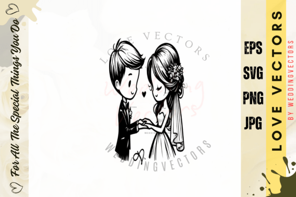 Wedding Couple and Love Vectors - C4573: A Design Asset for Romance