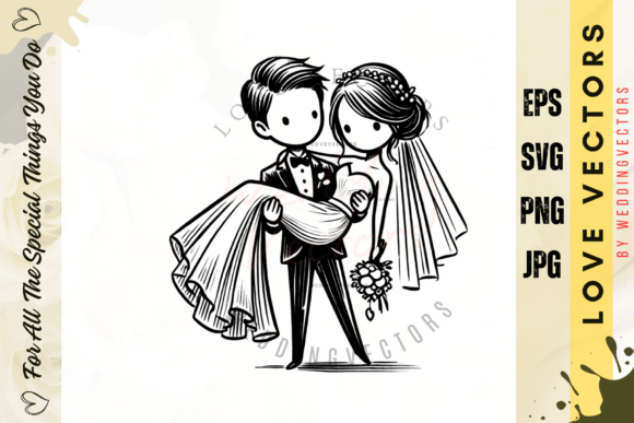 Wedding Couple and Love Vectors - C4605