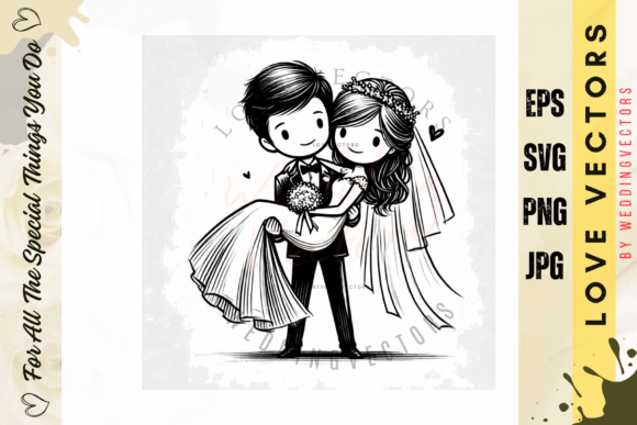 Wedding Couple and Love Vectors - C4656