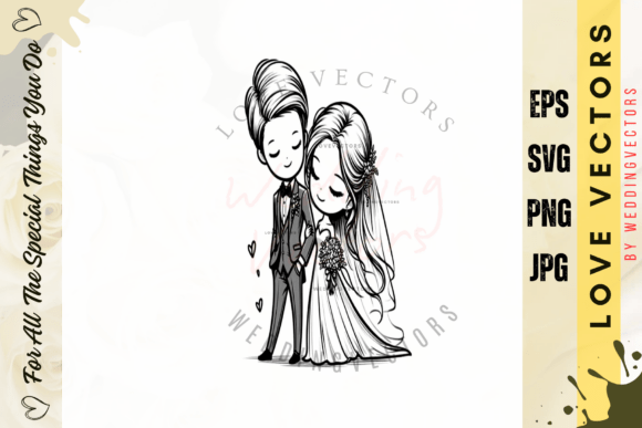 Wedding Couple and Love Vectors - C4657: A Design Asset