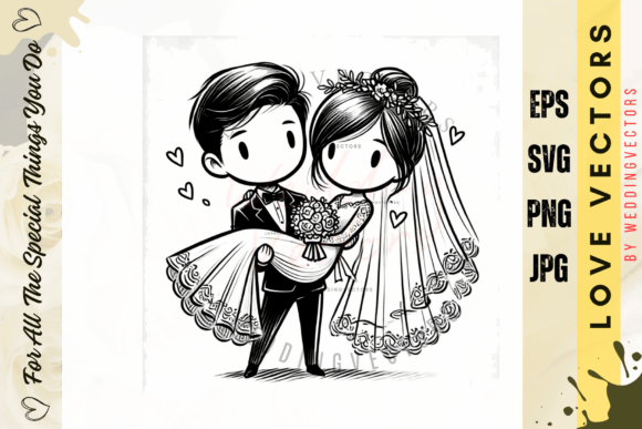 Wedding Couple and Love Vectors - C4658: Design Elegance