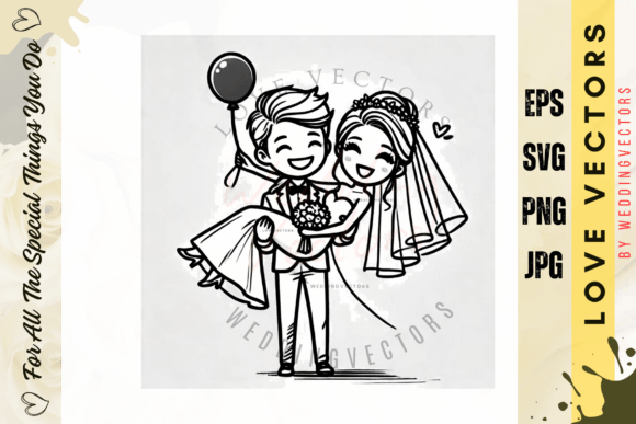 Wedding Couple and Love Vectors - C4678: Design Elegance