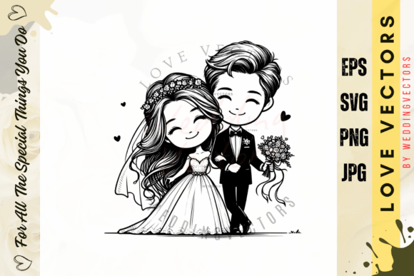 Wedding Couple and Love Vectors: C4722 Design Collection