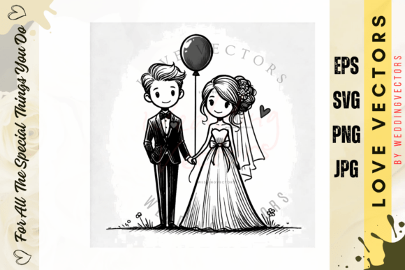 Wedding Couple and Love Vectors - C4751