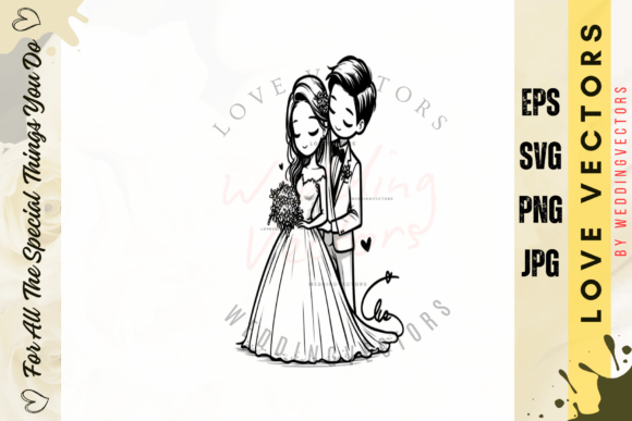 Wedding Couple and Love Vectors - C4755: Elegant Design Assets