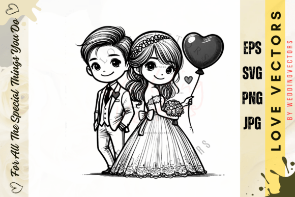 Wedding Couple and Love Vectors - C4917: Design Asset